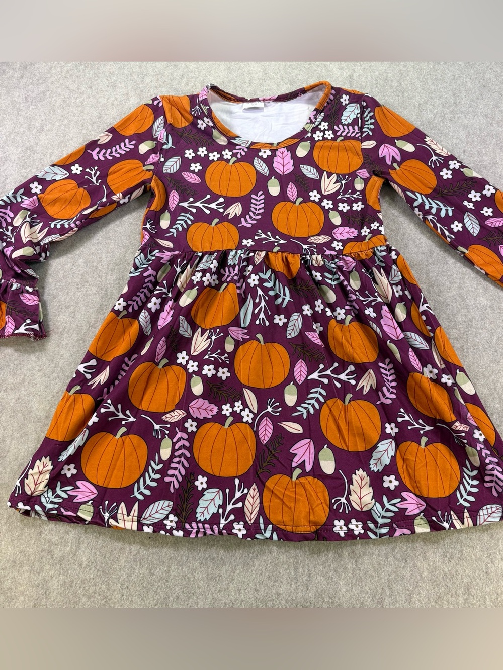 Girls Matilda Jane-Inspired Autumn/Fall Pumpkin Patch Purple Dress Sz 4/5/6 NWOT